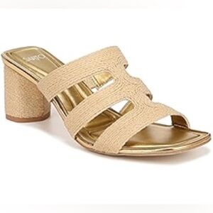 Sarto Franco Sarto Womens Flex Carly  Tan Textured Cage Block Heel Shoes